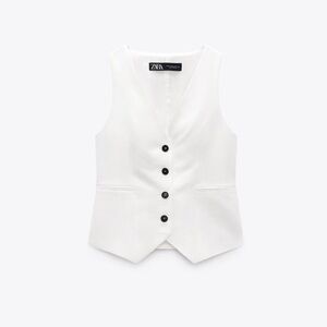Zara NEW Tailored Linen Blend Waistcoat